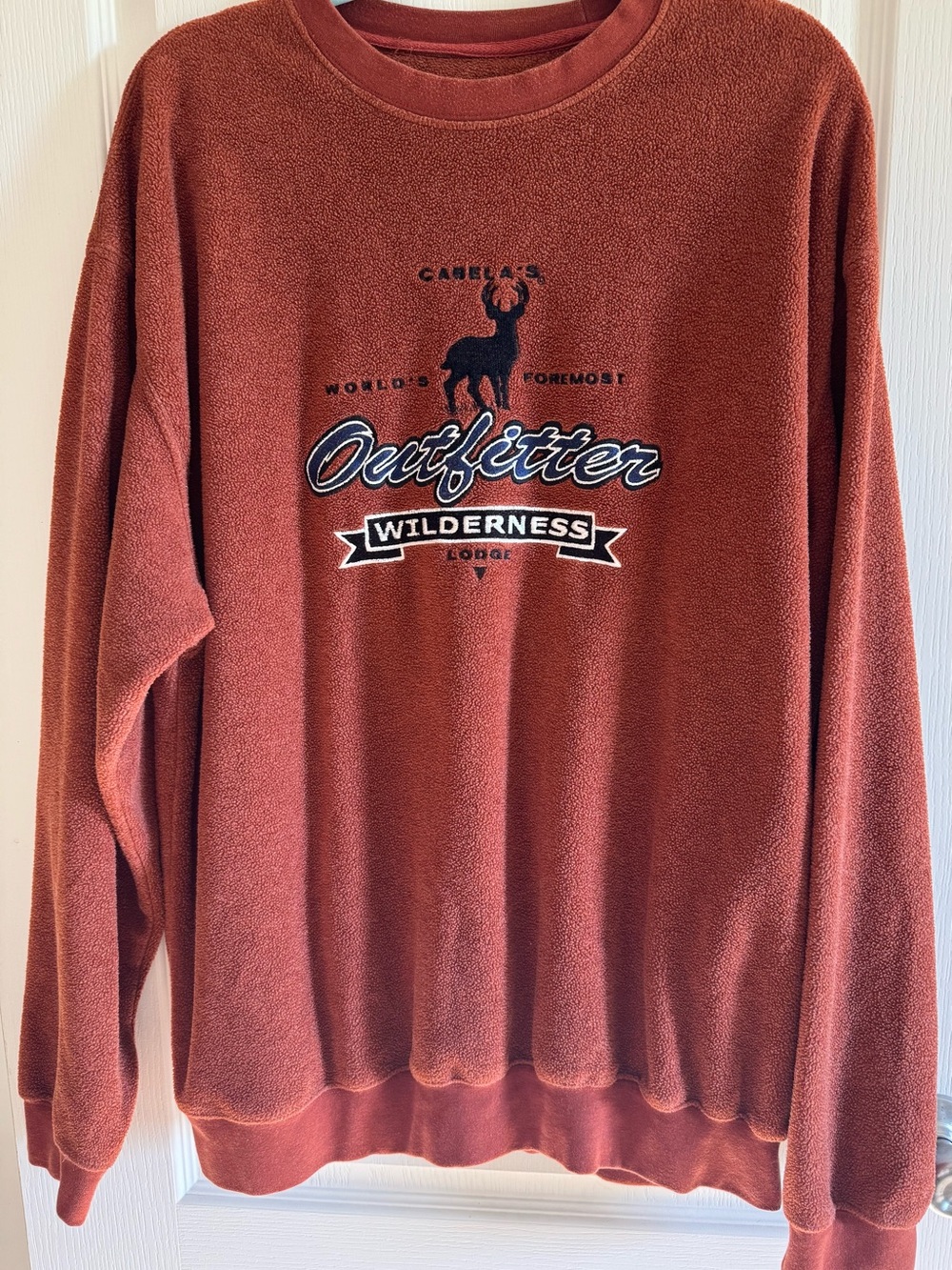 Cabela's Men’s XL Rust Color Crewneck Outfitter Wilderness Fleece Sweatshirt VTG